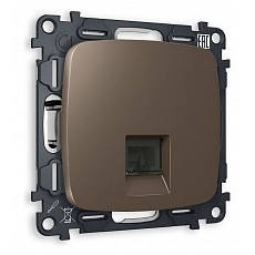Розетка ethernet rj-45 и со шторками, без рамки ambrella volt quant mo642010